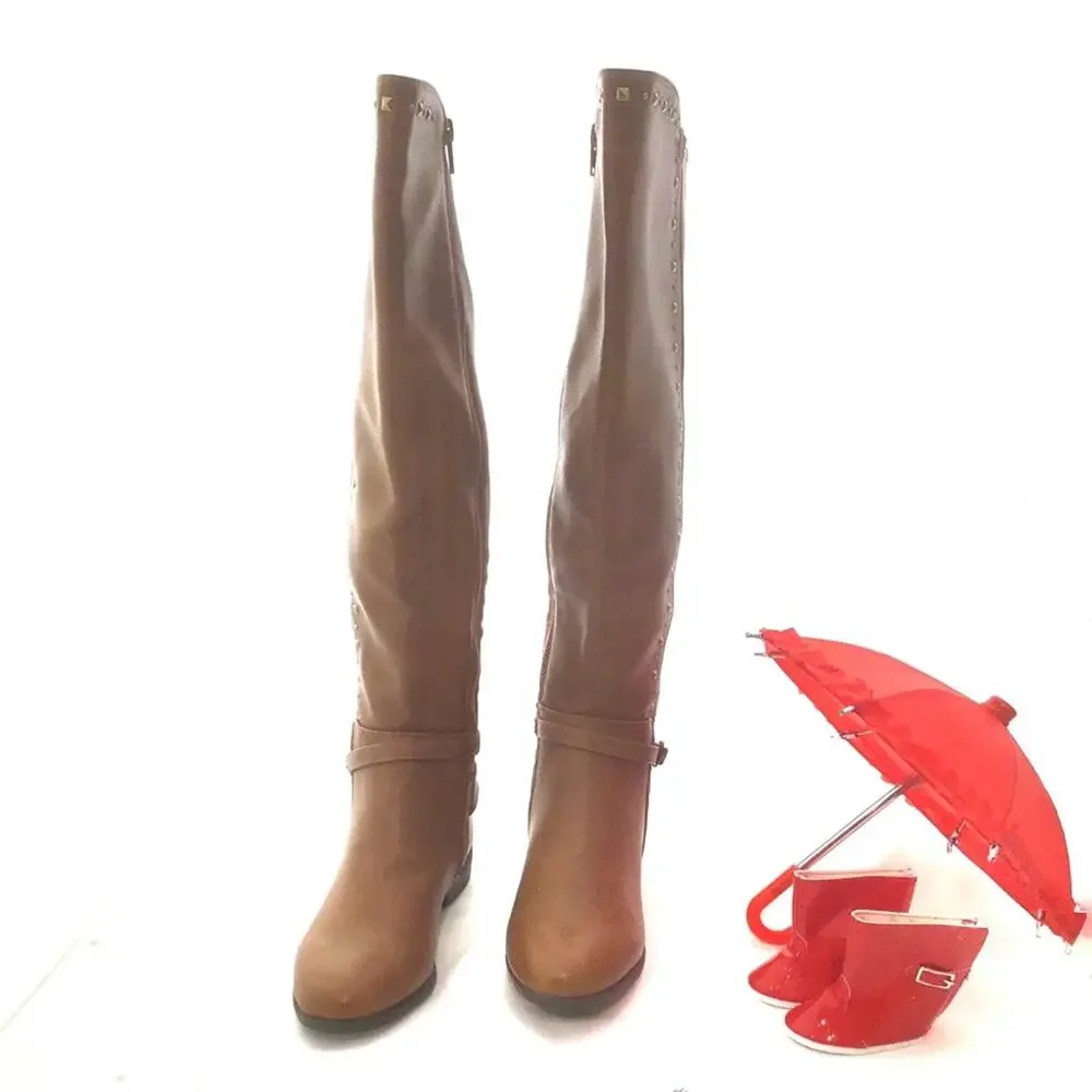 Rialto Riding Boot Women's Ferrell R7741 Cognac Round Toe Over the Knee size 5 M